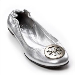 Tory Burch Silver Reva Ballet Flat